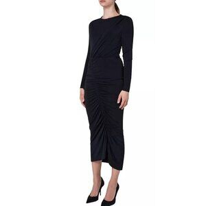 Akris punto Ruched black Jersey Midi-Dress size US 4